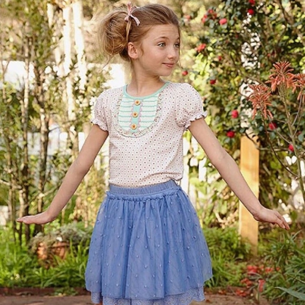 Matilda Jane Front Porch top girls size 6 CRISP & like new!